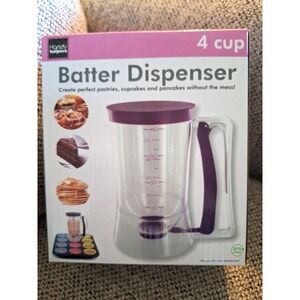 Pancake Batter Dispenser - 4-Cup Batter Dispenser with Squeeze Handle for Pan...